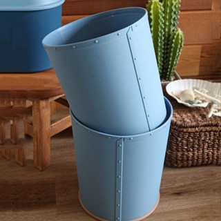 台灣現貨 日本製造《八幡化成》無蓋垃圾桶(單寧藍15L) | 回收桶 廚餘桶