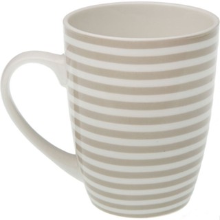 台灣現貨 西班牙《VERSA》新骨瓷馬克杯(棕橫紋325ml) | 水杯 茶杯 咖啡杯