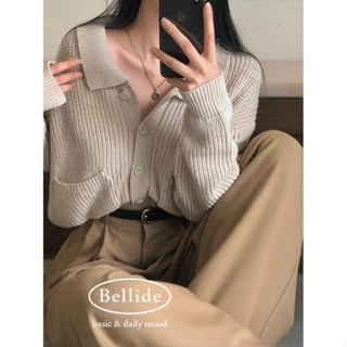 【Codibook】韓國 BEIDELLI 翻領口袋短版針織外套［預購］針織外套 女裝