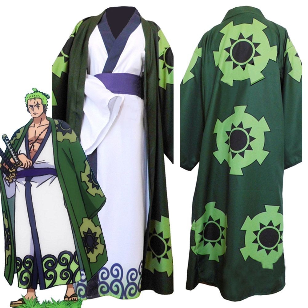 Anime Roronoa Zoro Cosplay Costume Wano Kuni Country Kimono