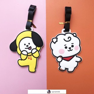 【琪琪優選】BTS卡通PVC軟膠行李牌少年防彈團創意登機牌行李箱旅行吊牌 箱包配飾-qqmark588-