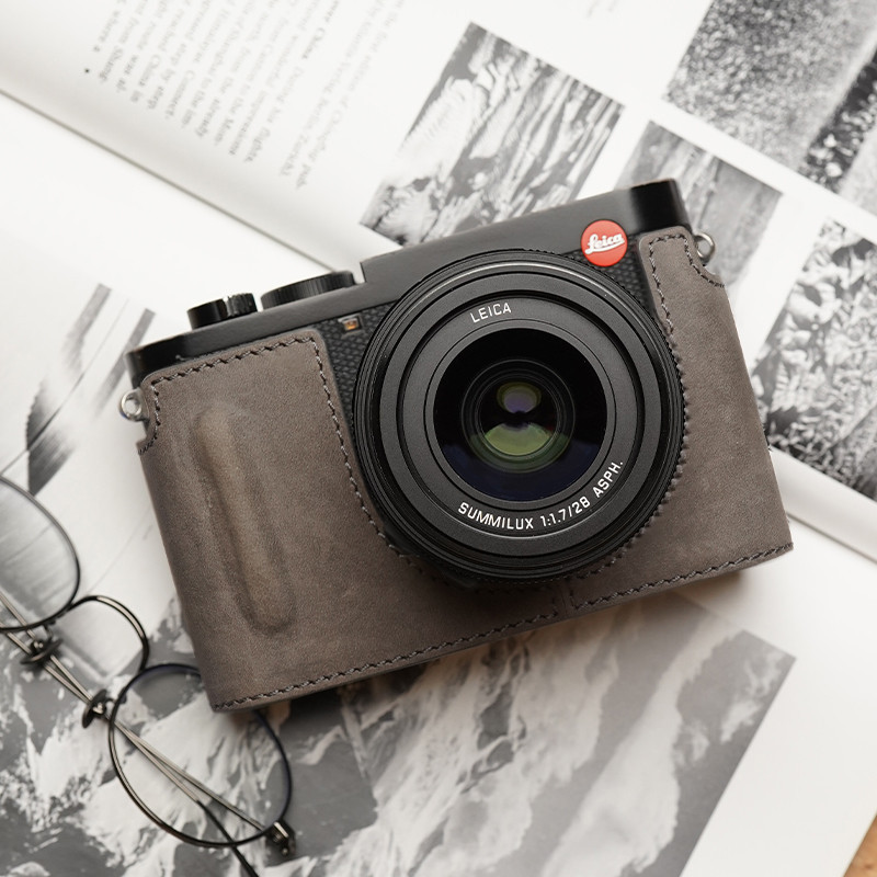 攝影點綴 徠卡Q2皮套適用於LEICA相機皮套包typ116手柄配件手工半套獨特時尚