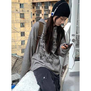 Codibook｜韓國 wonderwonder 豎條紋印花寬鬆連帽T恤［預購］長袖上衣 連帽上衣 女裝