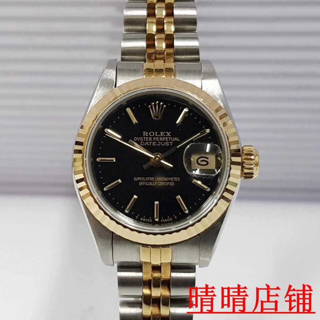 （晴晴二手）ROLEX勞力士 蠔式半金 69173 錶徑26mm 自動機械 黑面盤 18K金及精鋼錶殼帶特價*出售