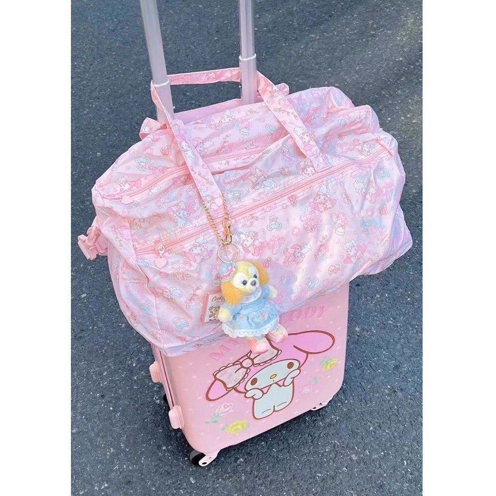 蟹尤金的比奇堡三麗鷗2024新款雙子星美樂蒂折疊旅行包手提可斜挎套落行李箱