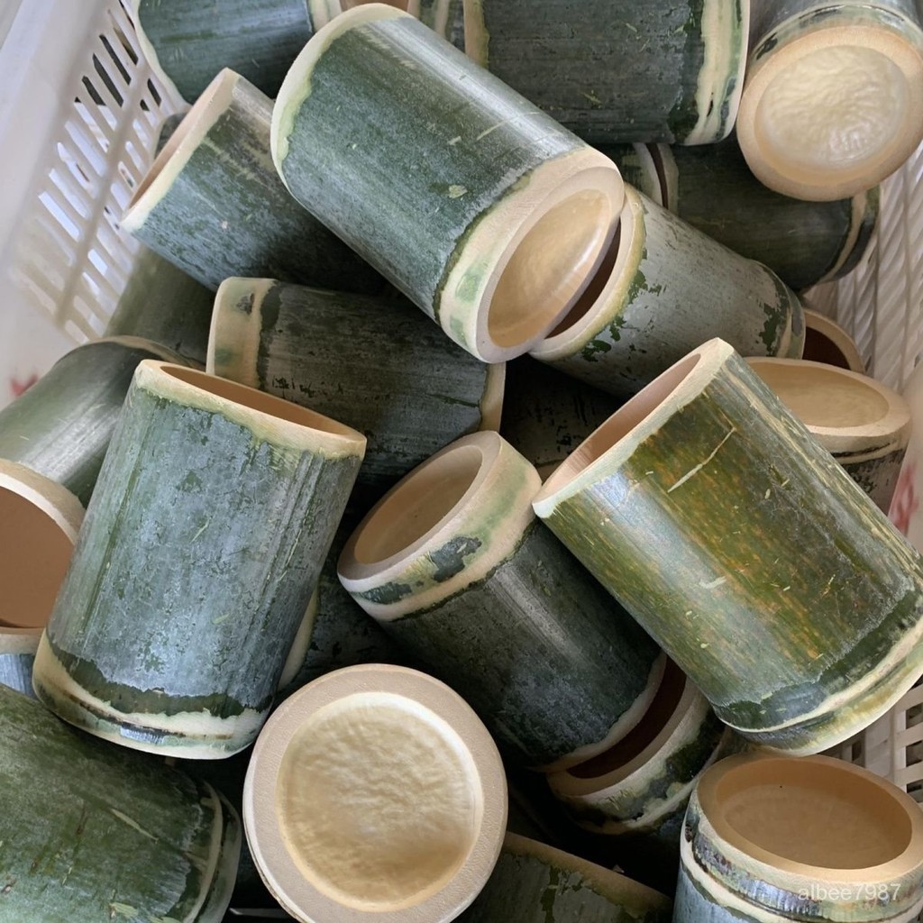 【支持定做】 新鮮竹筒商用竹子蒸飯桶奶茶杯花盆天然竹筒飯定製