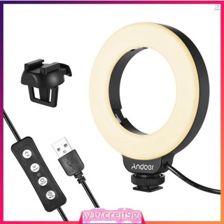 Andoer Mini 4 Inch Video Conference Lighting LED Ring Light