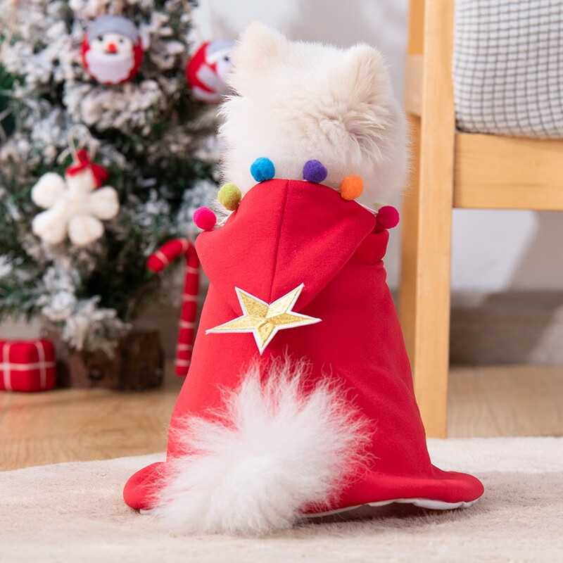 [CWYP]阿莫爾貓咪衣服聖誕帽子新年狗狗頭飾圍巾披風搞笑英短小貓貓聖誕節頭套