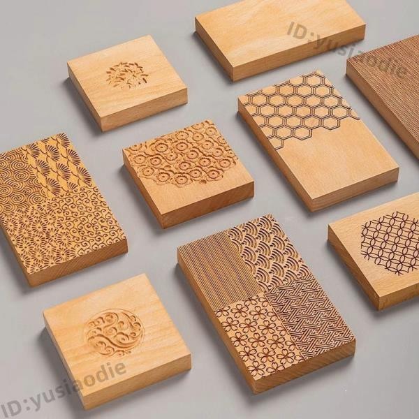 日本和果子模具四紋千筋板波浪紋和菓子工具葉紋波紋木模平板 和菓子 &lt;小芯ahFs&gt;
