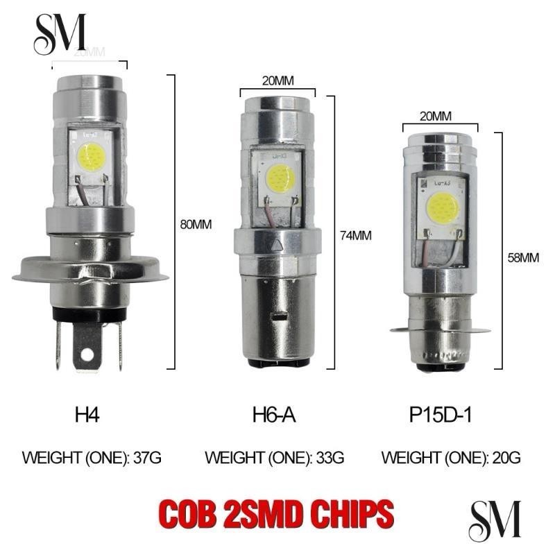 【SYM】2個價 2SMD LED大燈 12V機車LED改裝超亮大燈 COB前燈泡