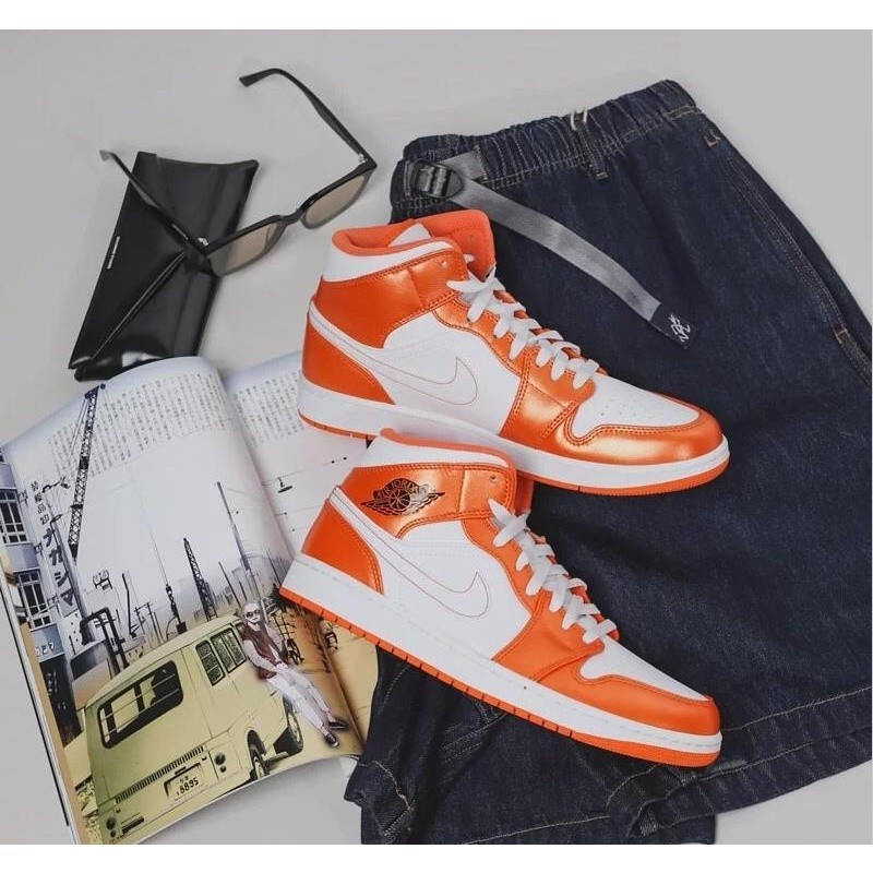 Air Jordan 1 Mid Metallic Orange 白橙小扣碎 文化【DM3531-800】 籃球鞋