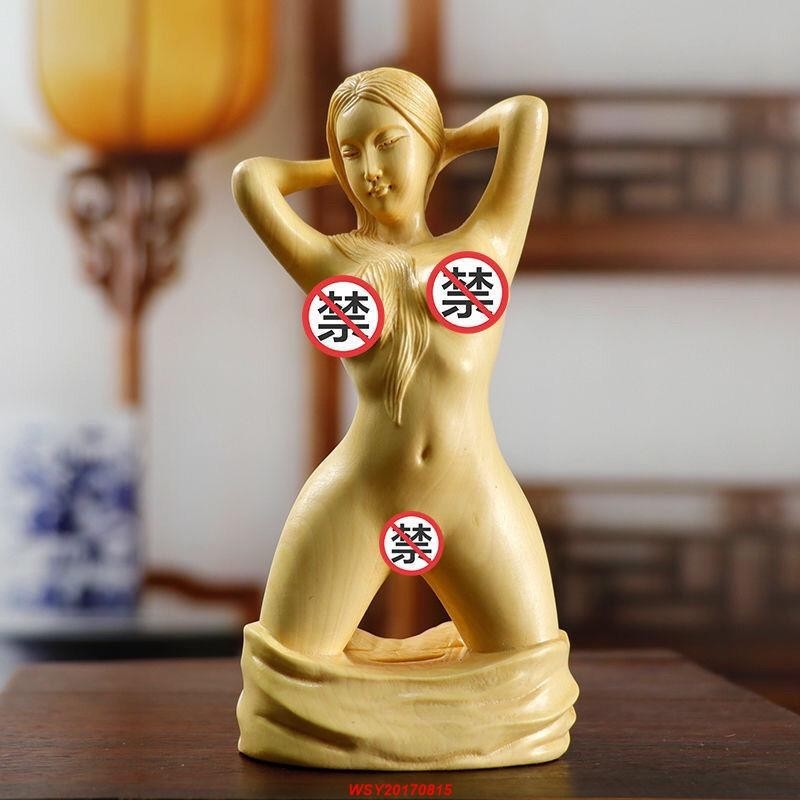 黃楊木雕刻人物美女擺件花樣年華文玩收藏工藝品男士隨身盤玩裝飾
