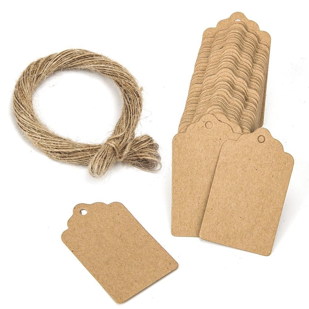 Kraft paper gift label tag 20m jute twine rope gift wrapping