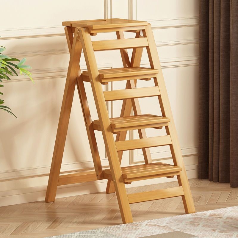 實木梯子 傢用多功能 人字折疊梯 室內吧臺凳加 厚爬梯 臺階凳子 樓梯椅