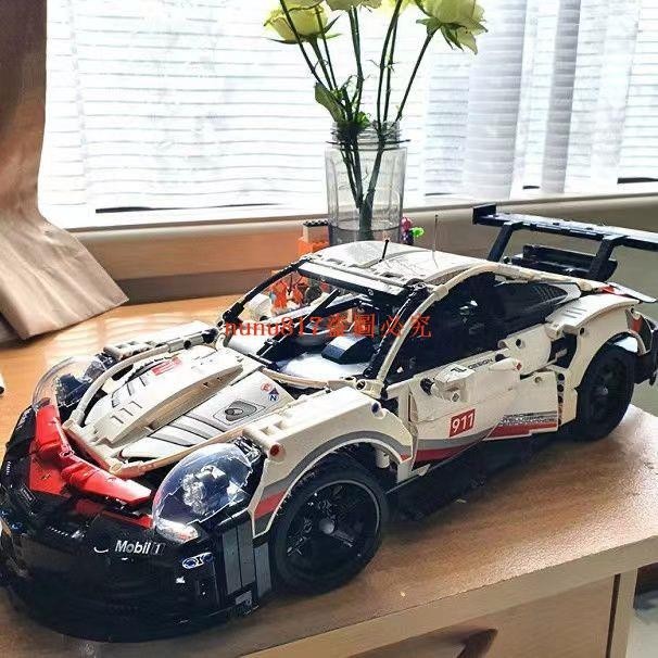 兼容樂高保時捷911拼裝積木男孩高難度大型跑車汽車賽車模型玩具8
