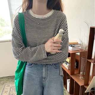《現貨下單》大尺碼條紋長袖t恤女夏薄款冰絲寬鬆設計感小眾別緻防曬罩衫上衣潮上衣夏天上衣女生衣服衣服女女裝上衣夏季女裝