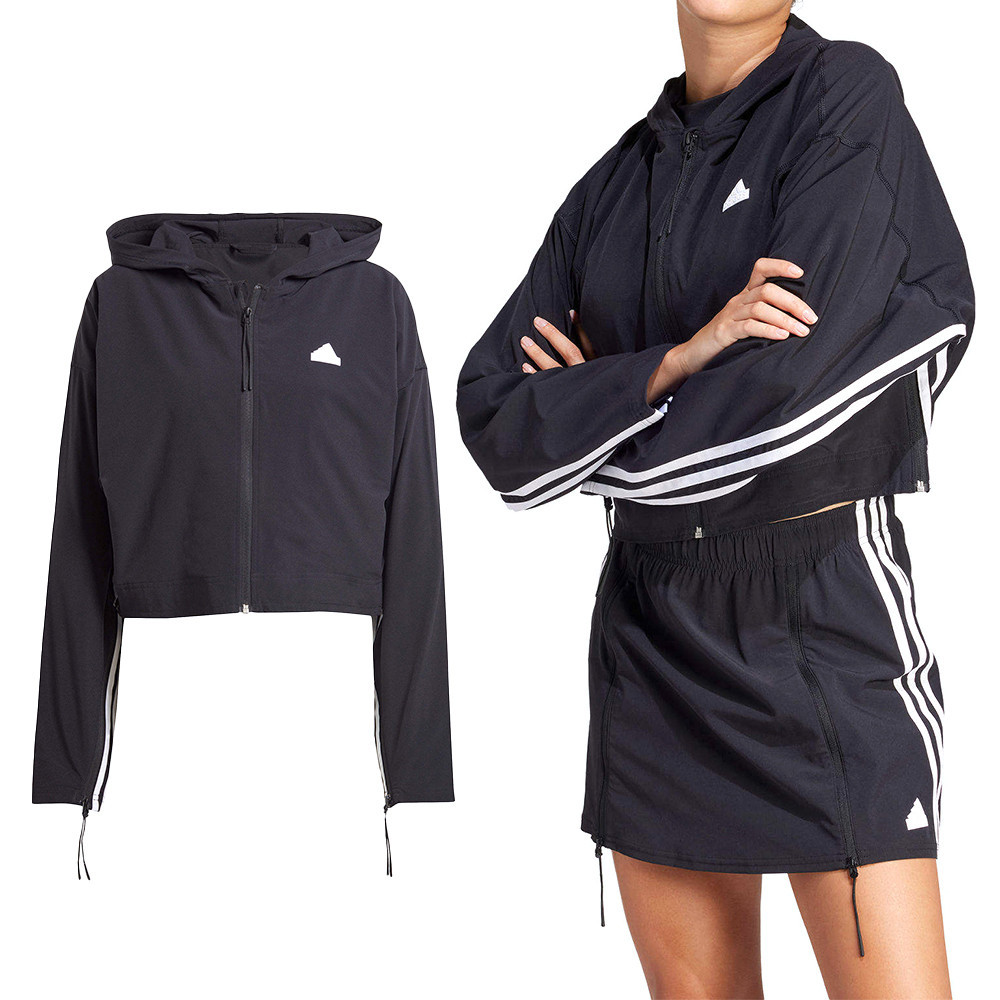 Adidas DANCE WB 女款 黑色 運動 基本款 短版 舒適 連帽 外套 IN1829