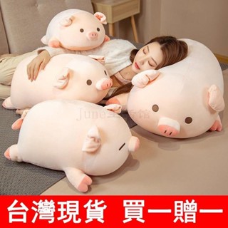 新北June生活館超優質量小豬布娃娃抱枕 豬公仔 可愛毛絨玩具 玩偶陪睡覺抱枕床上超軟 女生日禮物 長枕頭 睡覺夾腿枕