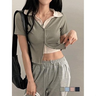 Codibook｜韓國 gifteabox 簡約撞色連帽短版開衫外套［預購］針織外套 翻領上衣 女裝