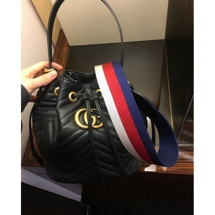 GUCCI GG Marmont quilted leather 水桶包 476674 黑色 全新現貨