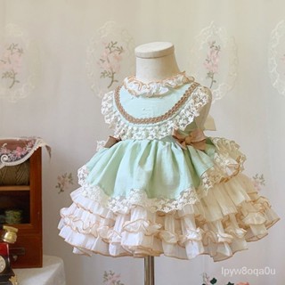 夏季兒童西班牙公主連衣裙女寶寶蓬蓬裙生日禮服洛麗塔裙子洋裝