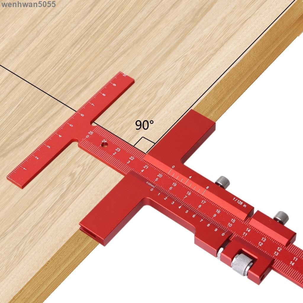 優選 木工公制/英制t型尺多功能劃線標線規鋁合金深度規測量工具