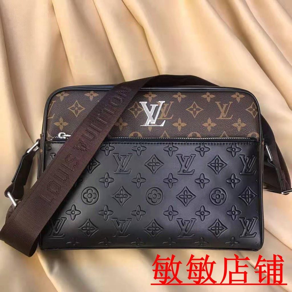 （敏敏二手）/樂萌代購新款LV/Louis Vuitton/包 斜挎包 郵差包 休閒商務男包 經典壓花郵差包路易- 二手