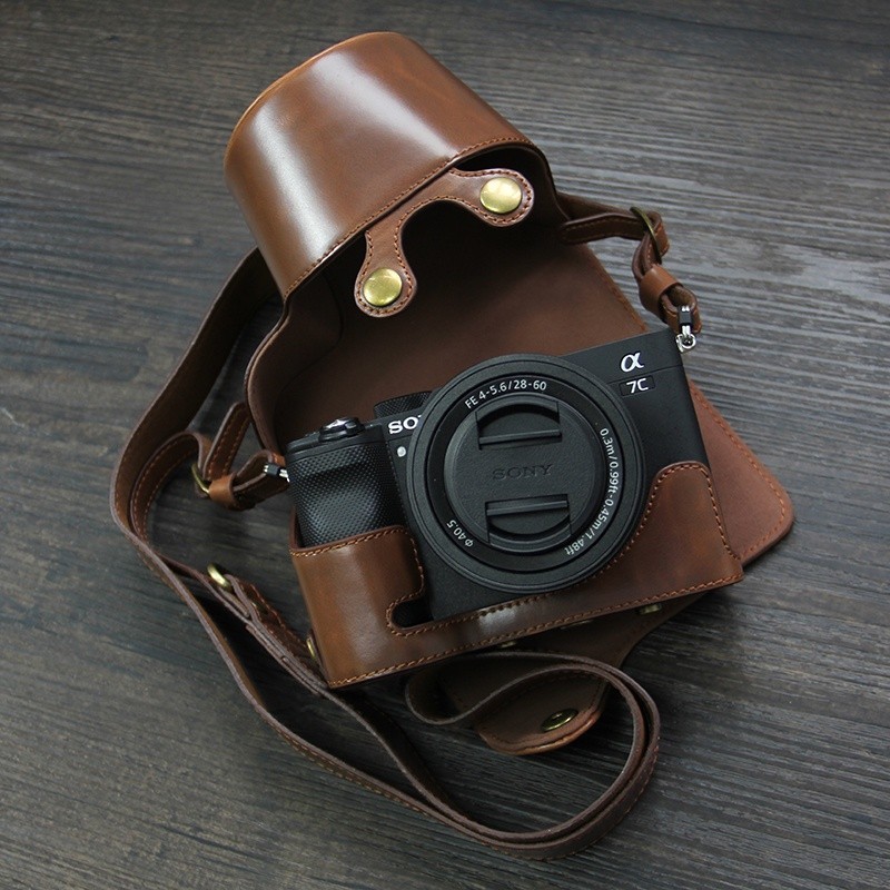 新品促銷✅♘適用索尼微單A7C相機包ilce-7c保護皮套復古a7c相機套單肩斜挎