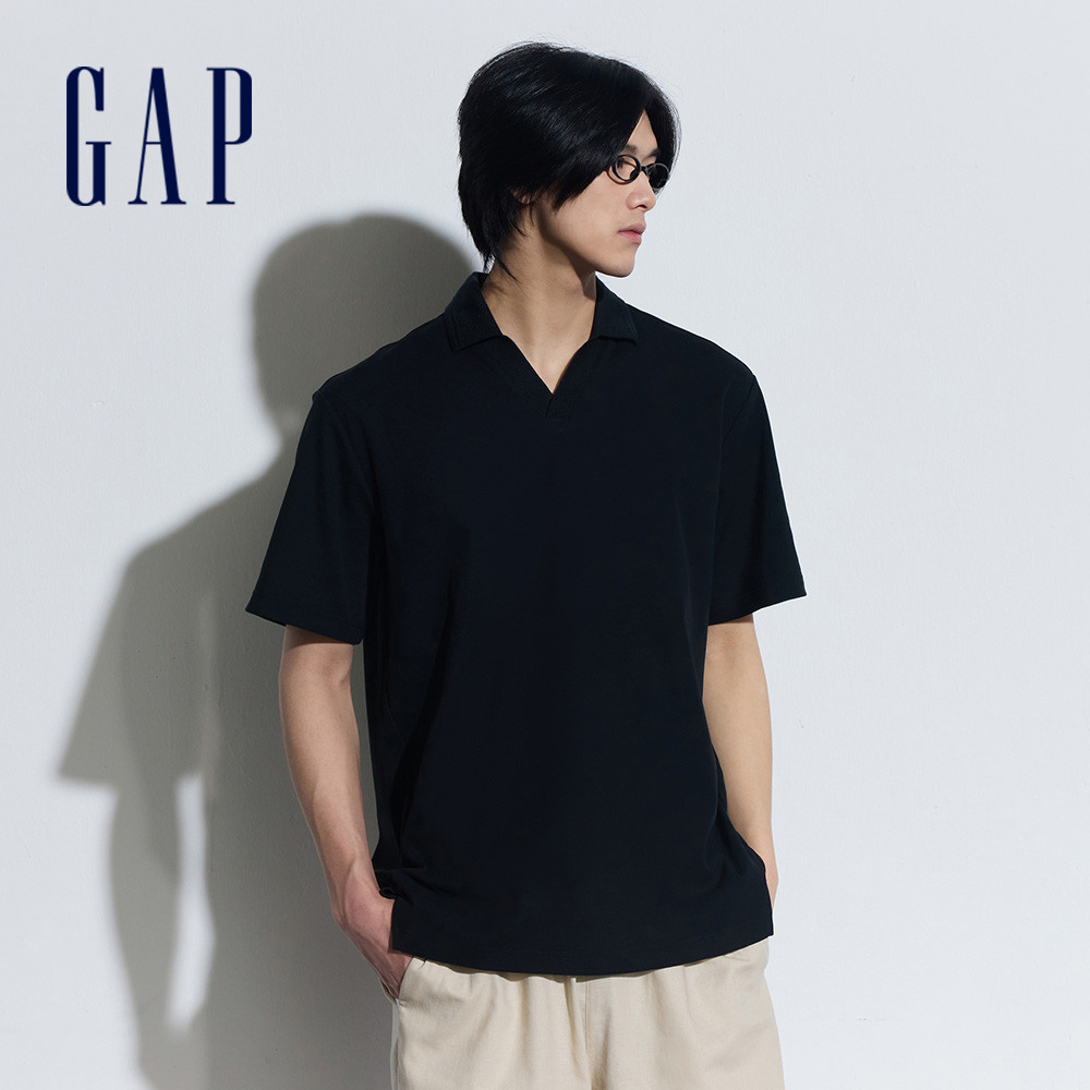 Gap 男裝 短袖POLO衫-炭黑色(885510)