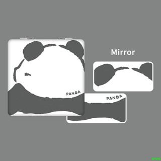 熊貓鏡子 化妝鏡 折疊鏡子 鏡子化妝鏡 生日交換禮物 Panda熊貓便攜化妝鏡子隨身學生折疊鏡可愛小清新小鏡子女生