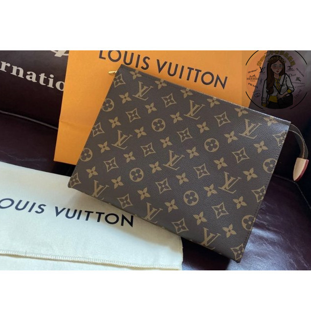 Shaw二手 LV 25CM POCHE TOILETTE NM 拉鍊 手拿包 M46037 現貨