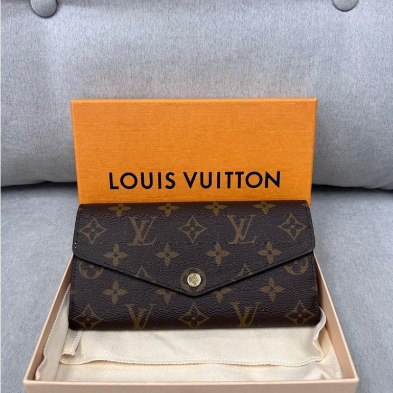 Louis Vuitton 路易威登 LV Sarah 經典老花帆布 粉色 豆豆夾 發財包 長夾 M62235