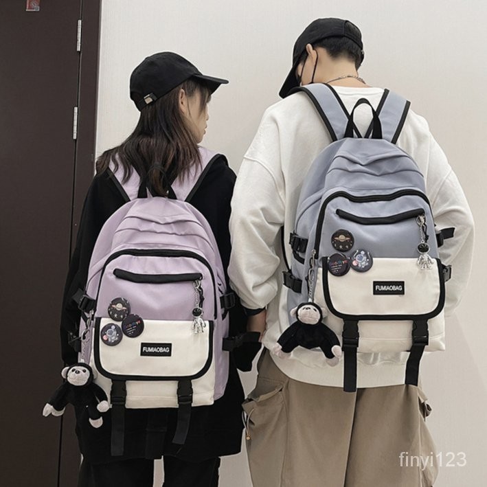 《次元小鋪》ins學院風後背包 背包 雙肩包 書包 學生書包 大容量後背包 旅行包 後背包 男 女 防水後背包 電腦包