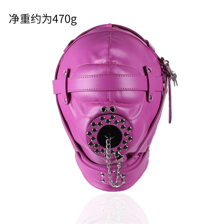 優選精品*情趣成人用品束縛皮革頭套帶蓋全包鎖扣麵罩流口水懞眼可調節懞頭SM頭套 面罩 面具 情趣頭套 情趣面罩 蒙面俠