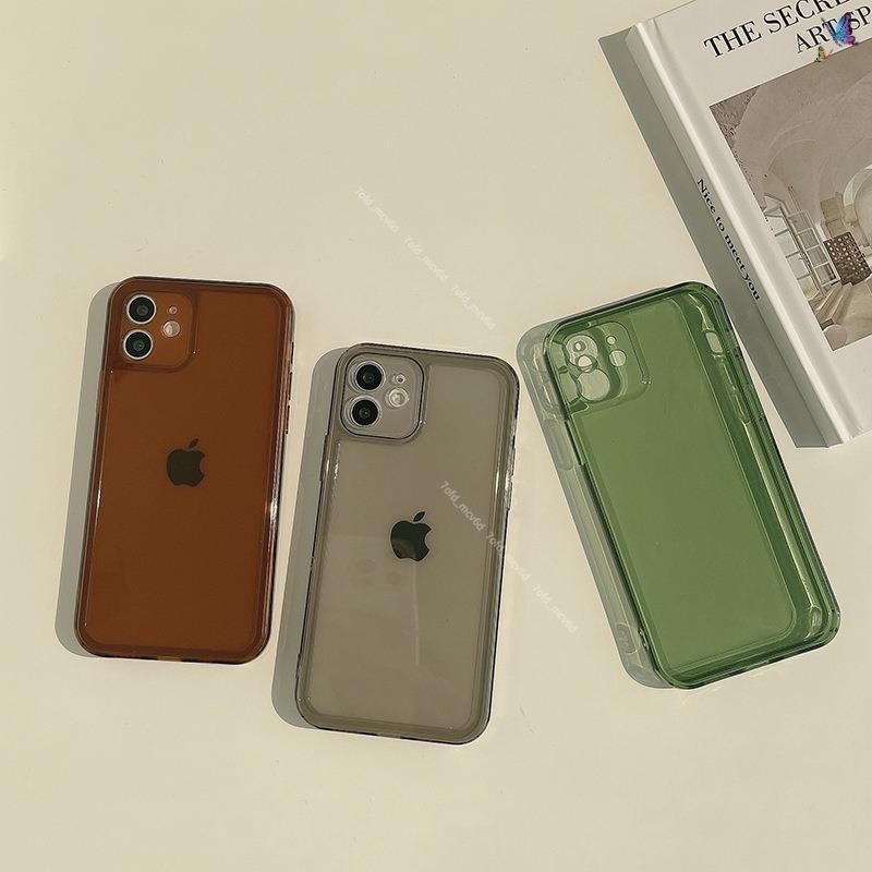 蝦皮優選新款iphone透明手機殼 12Pro max蘋果手機保護殼 iPhone11全包XS適用13素色防撞外殼