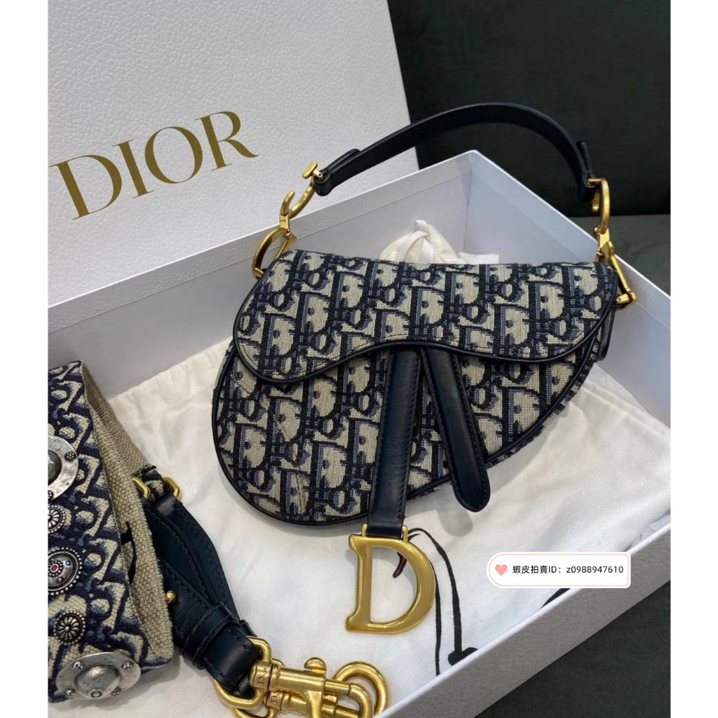 『二手精品』 Dior 迪奧 saddle Oblique刺繡老花 小號馬鞍包 手提包 單肩包 免運