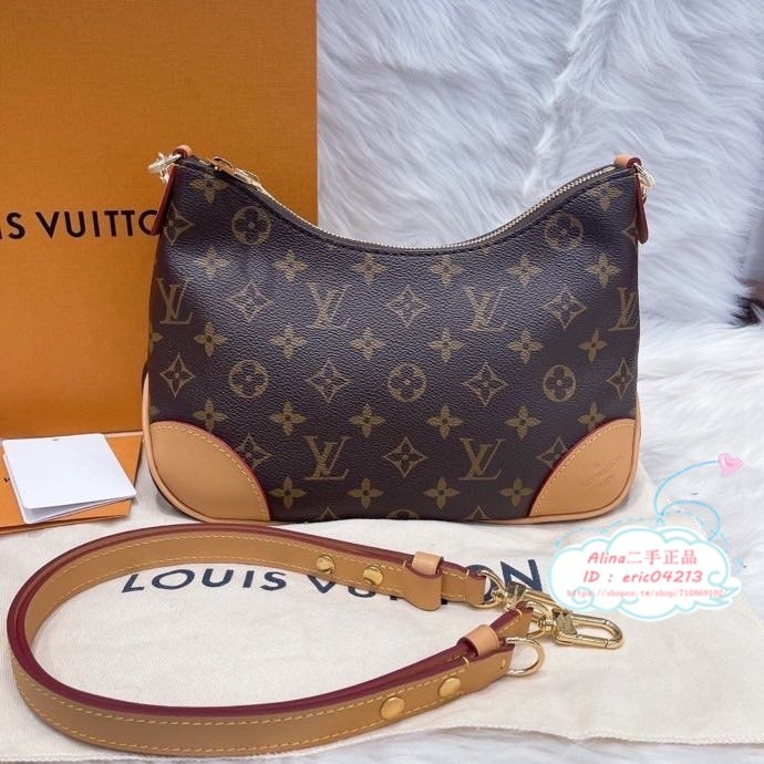 【Alina二手正品】LV 路易威登 Boulogne 牛角包 經典老花帆布 可拆式肩帶 單肩包 斜挎包 M45832