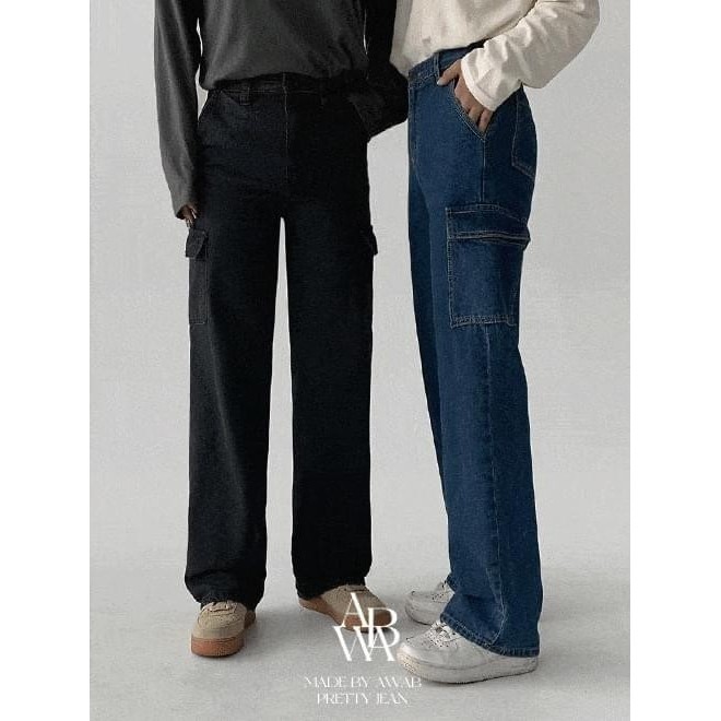 【Codibook】韓國 AWAB 相當緊身的緊身牛仔工裝褲［預購］牛仔褲 女裝