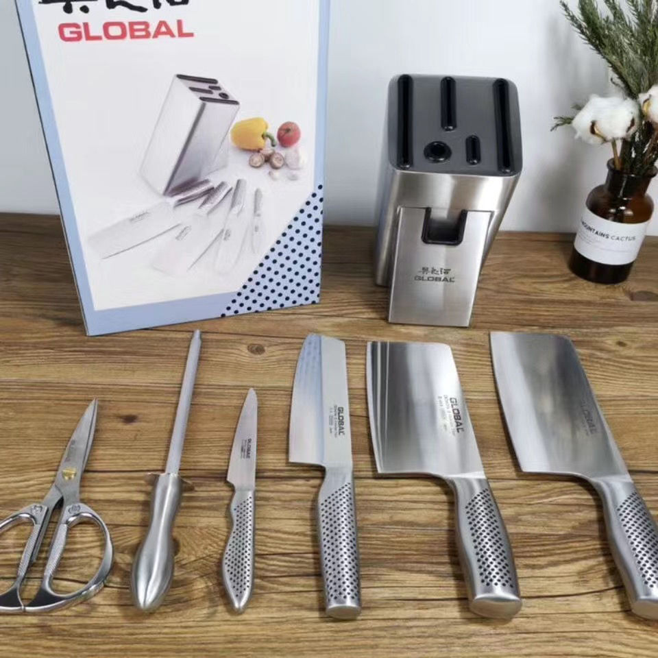 日本《GLOBAL具良治》專業料理刀七件套裝菜刀砍骨刀傢用廚刀日式