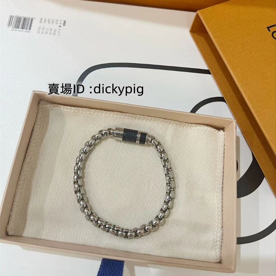 精品二手 LV MONOGRAM CHAIN 古巴手鏈 路易威登 M63107 手還 男女同款 經典爆款