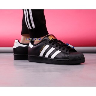 ADIDAS ORIGINALS SUPERSTAR 新舊款 全黑 黑標 金標 白線 經典 貝殼 男女鞋 B27140