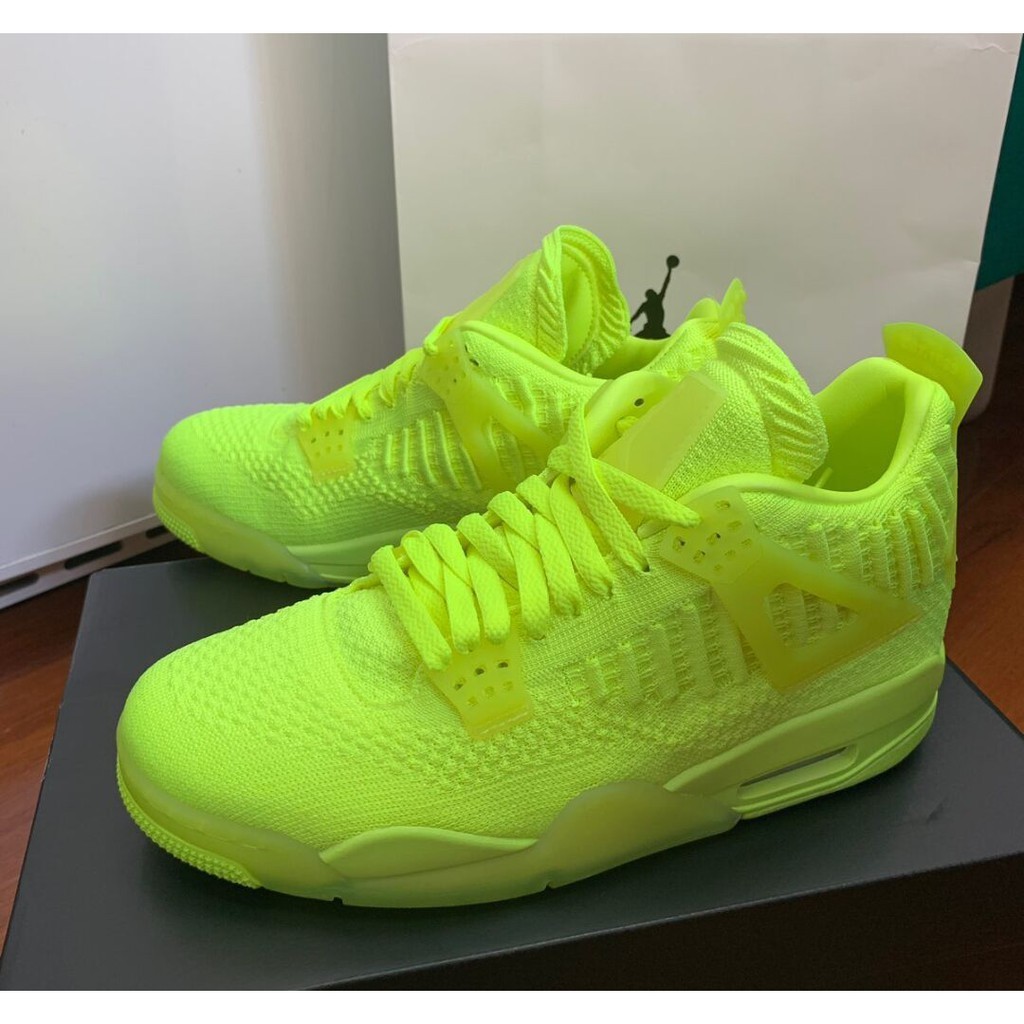 限時特惠 air jordan 4 retro flyknit 編織 螢光 男女款 us9 aq3559-700