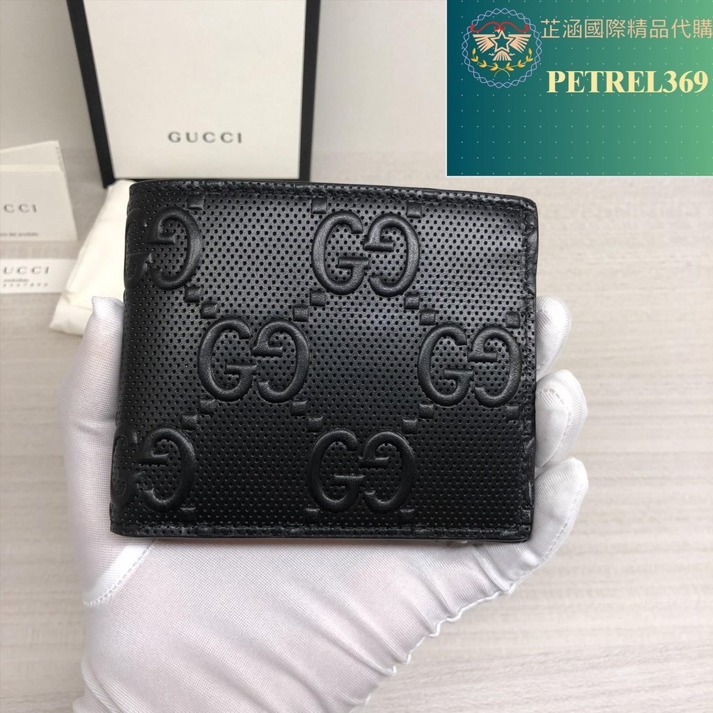 二手精品 Gucci 古馳 雙G壓花牛皮 男款 12卡 卡夾 卡包 短夾 錢包 625562