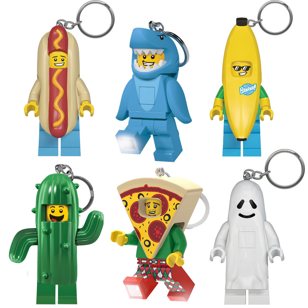 LEGO 裝扮人偶(幽靈 熱狗 香蕉 仙人掌 鯊魚 披薩) 鑰匙圈手電筒 (LED)【必買站】樂高文具周邊系列