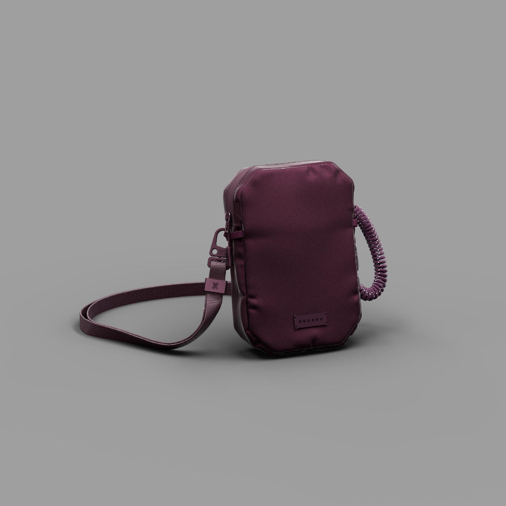 【XOUXOU】SHOULDER BAG機能單肩包-勃根地紫 可搭配多款背帶