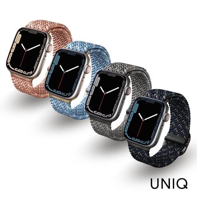 【UNIQ】Aspen DE Apple Watch 雙色防潑水高彈力編織單圈錶帶