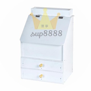 化妝品收納盒帶鏡子防塵桌面 化妝品 收納盒 帶鏡子 梳妝臺護膚品儲物盒抽屜式 置物架 網紅🧡臺灣出貨🧡免運🧡