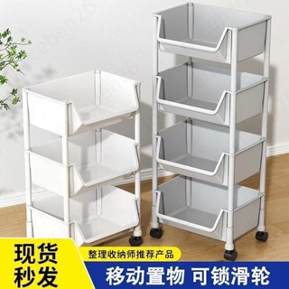 🔥限時下殺🔥 可移動書架桌面置物架落地帶輪小推車兒童玩具收納架多層簡易書櫃