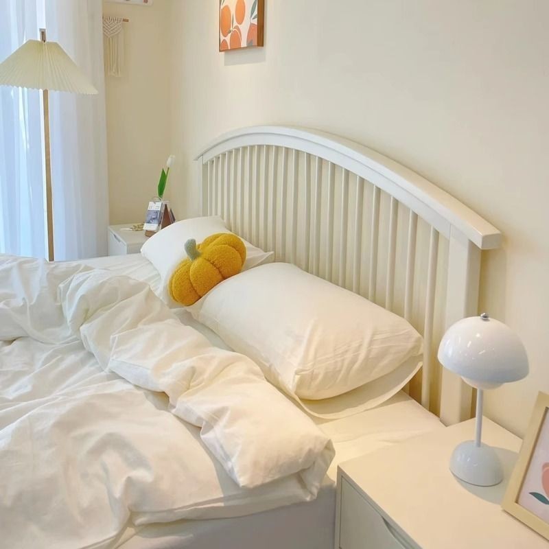 【現貨】臥室奶油風法式鐵藝床小戶型傢用簡約女生床單人床白色碳鋼床床架