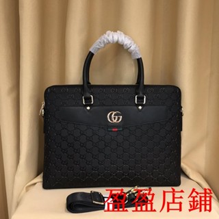 WR二手-公事包男GUCCI 專櫃品質男包包 公文包 手提包 電腦包 筆電包 大容量 斜背包 斜背包 商務休- 二手雅